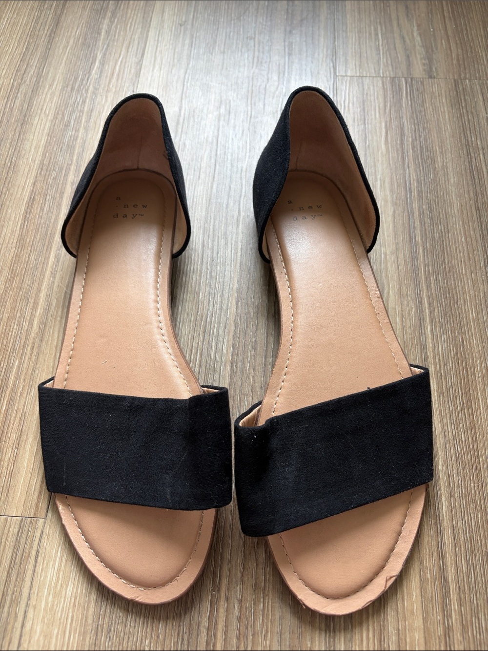 Madewell Black & Tan Open Back Flat Sandals